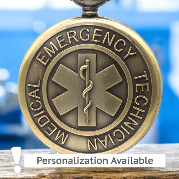 EMT Pocket Watch – Gift for First Responder, Paramedic, Medical Hero Emergency - Picture 1 of 10